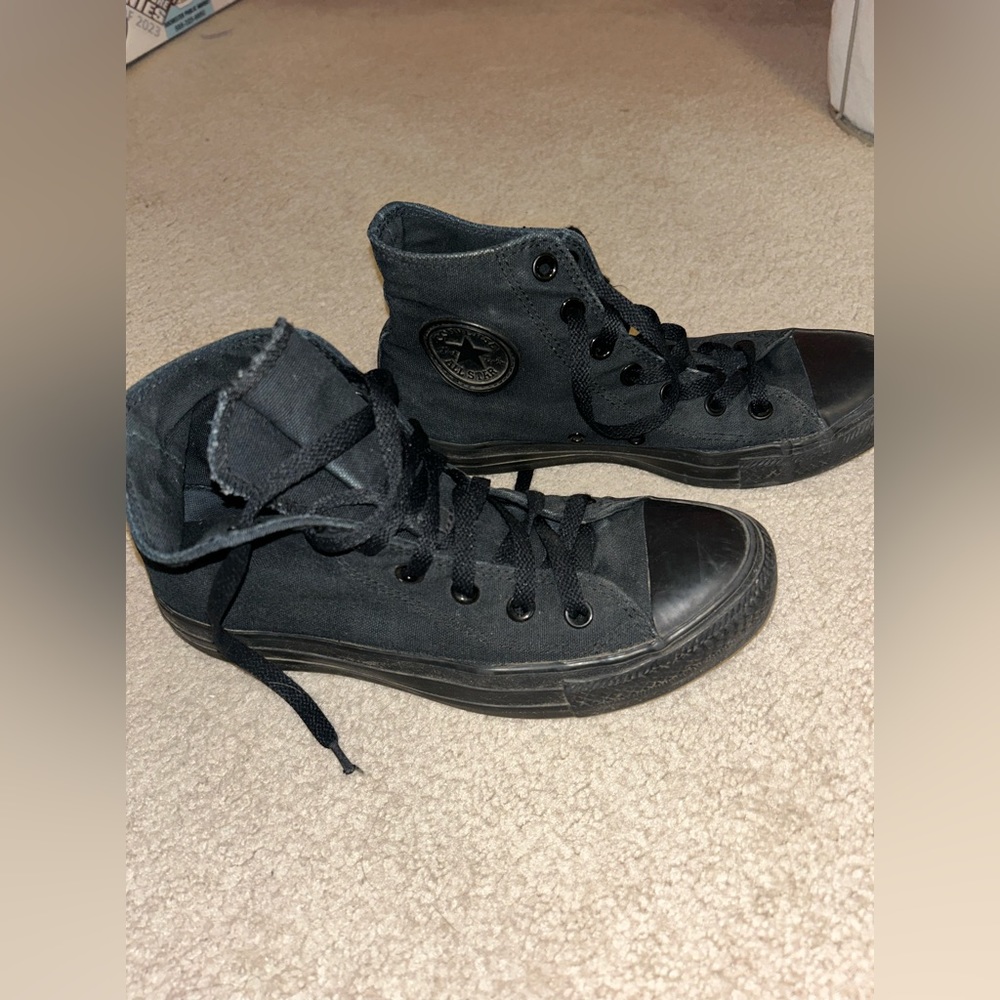All black high-top converse